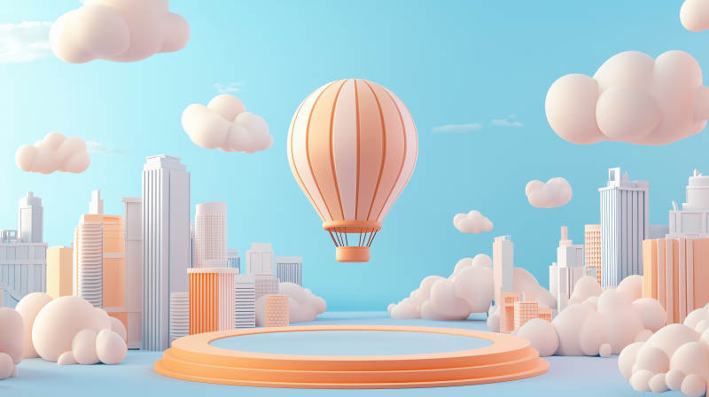 热气球城市梦图片