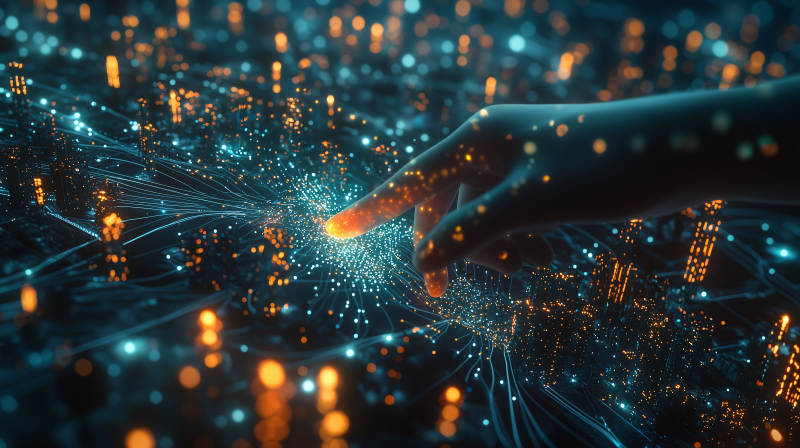 指尖触碰未来之城图片