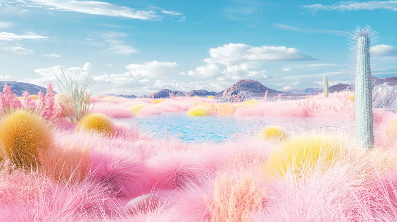 梦幻粉红沙漠图片