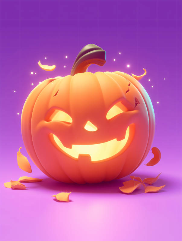 南瓜灯微笑图片