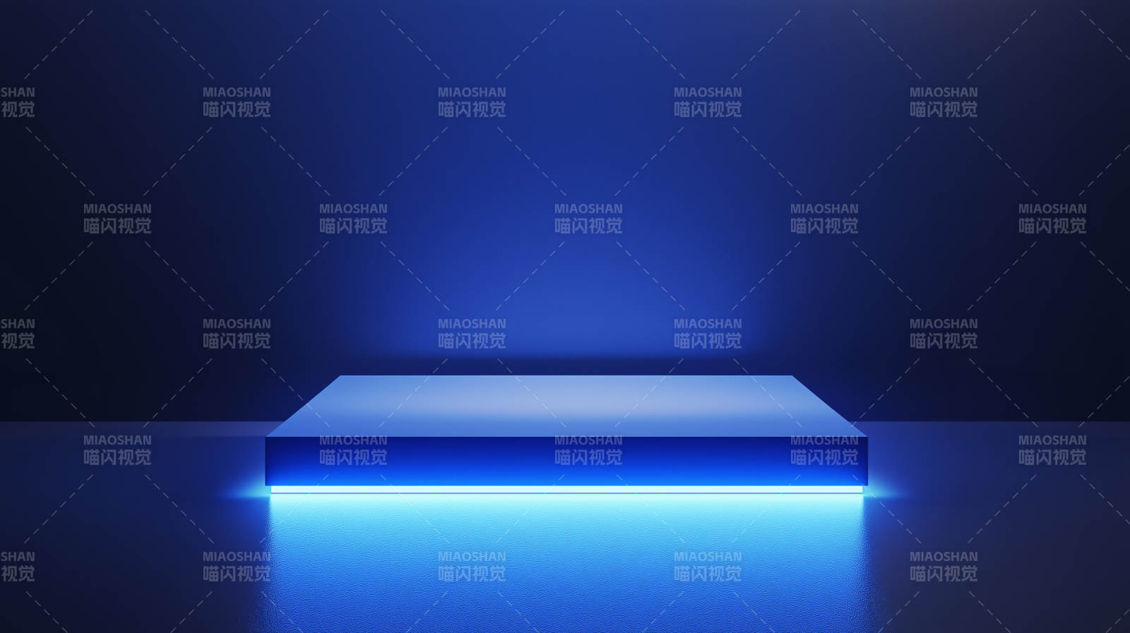 蓝色光效平台图片