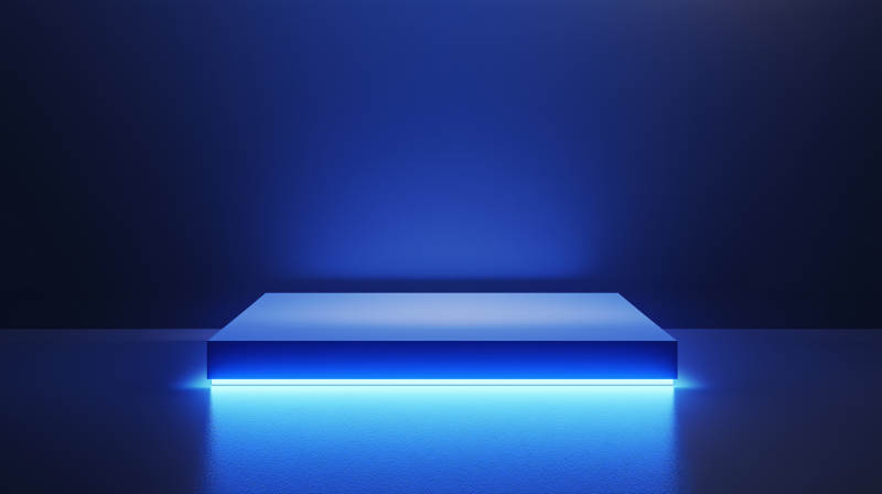 蓝色光效平台图片