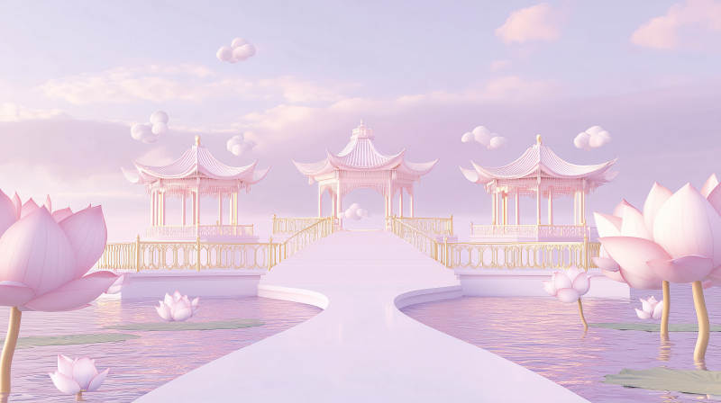 梦幻莲花仙境图片