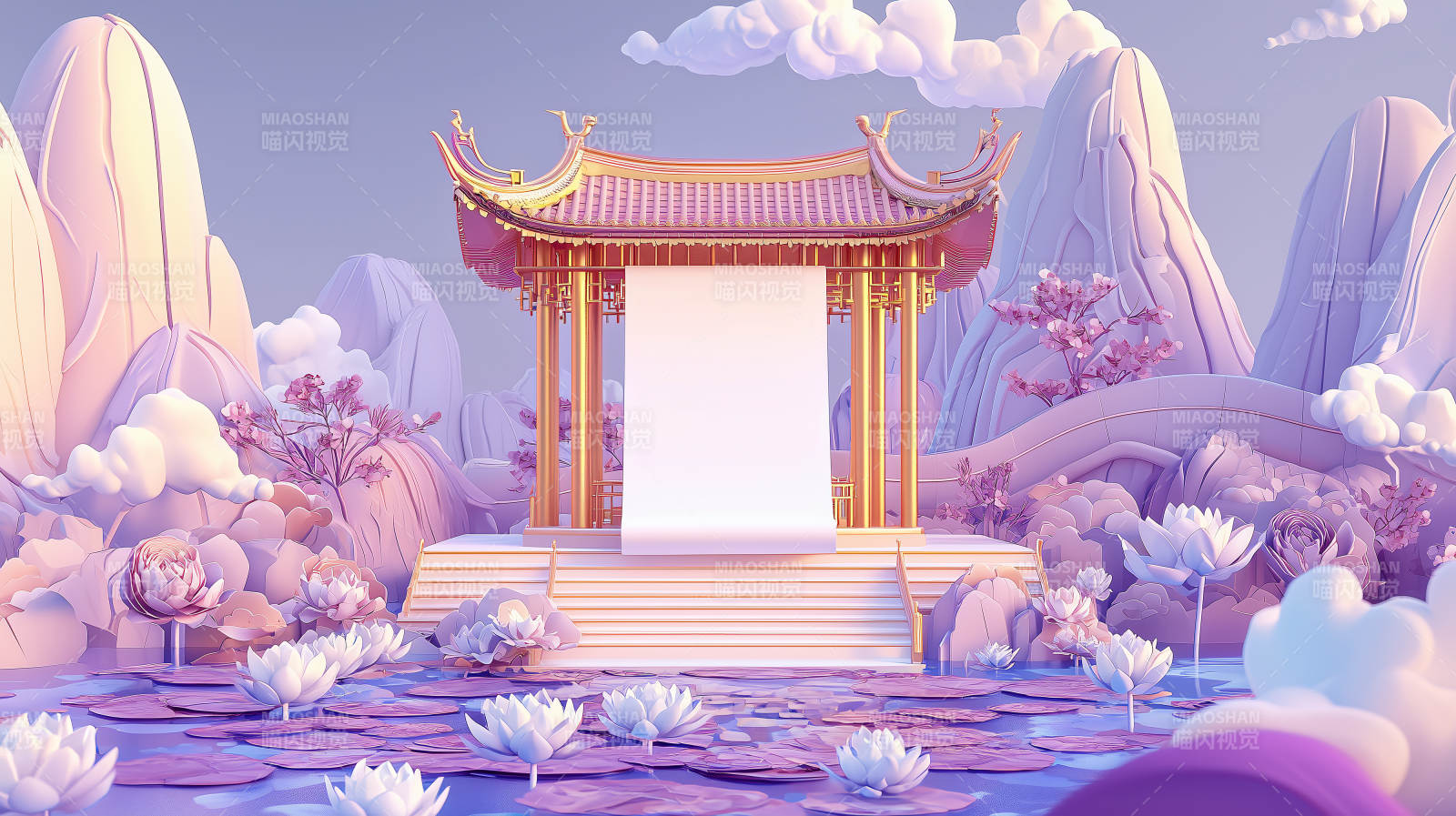 梦幻仙境亭台图片