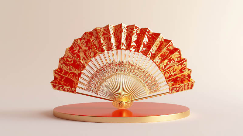 红金扇韵图片