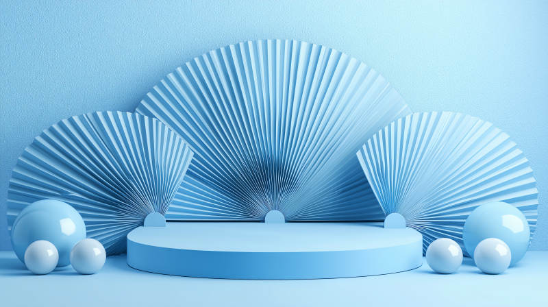 蓝调几何艺术展示图片