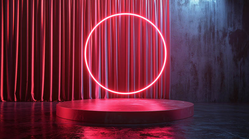 霓虹圆环舞台图片