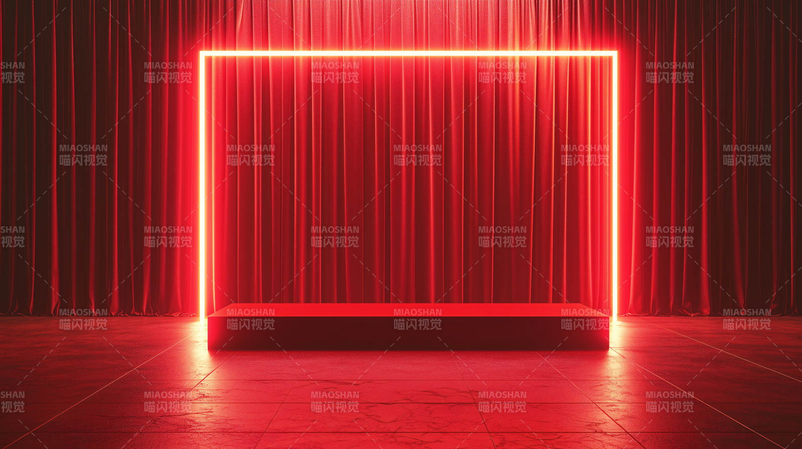 红光舞台幕布图片