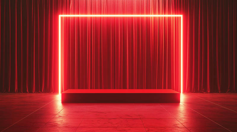 红光舞台幕布图片