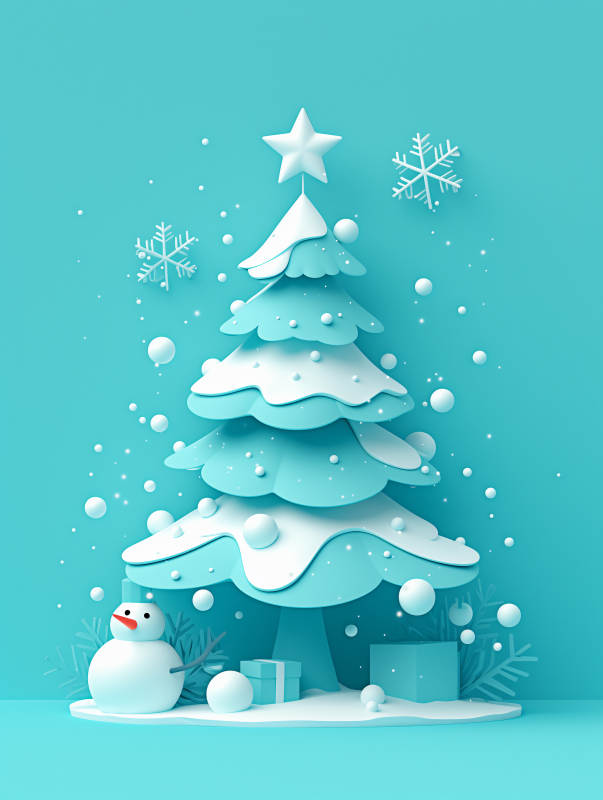 冰雪圣诞树图片