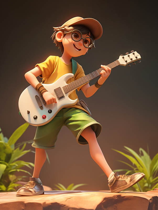 少年弹吉他图片