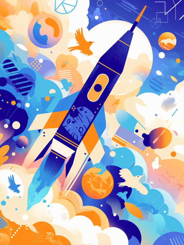 火箭飞向星辰大海图片