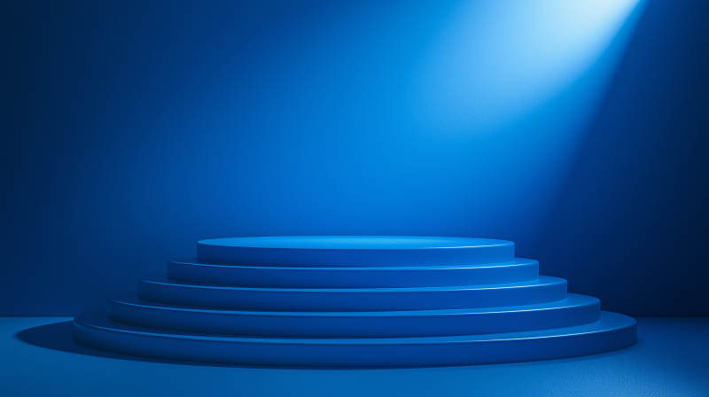 蓝色阶梯舞台图片
