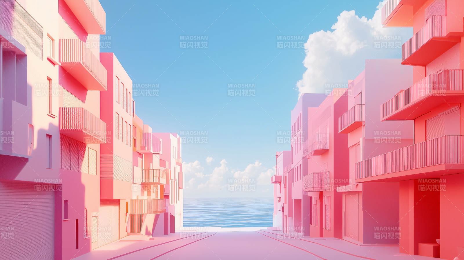 粉红海岸街景图片