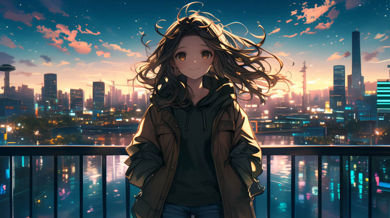 都市黄昏少女图片