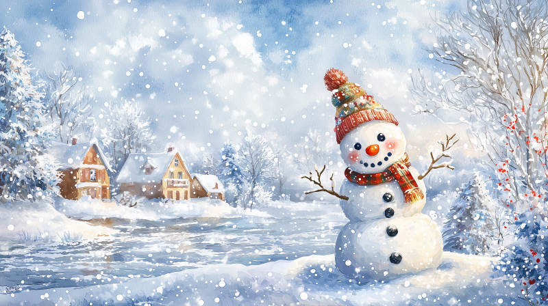 雪人冬日童话图片