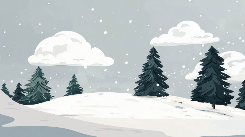 雪落松林图片