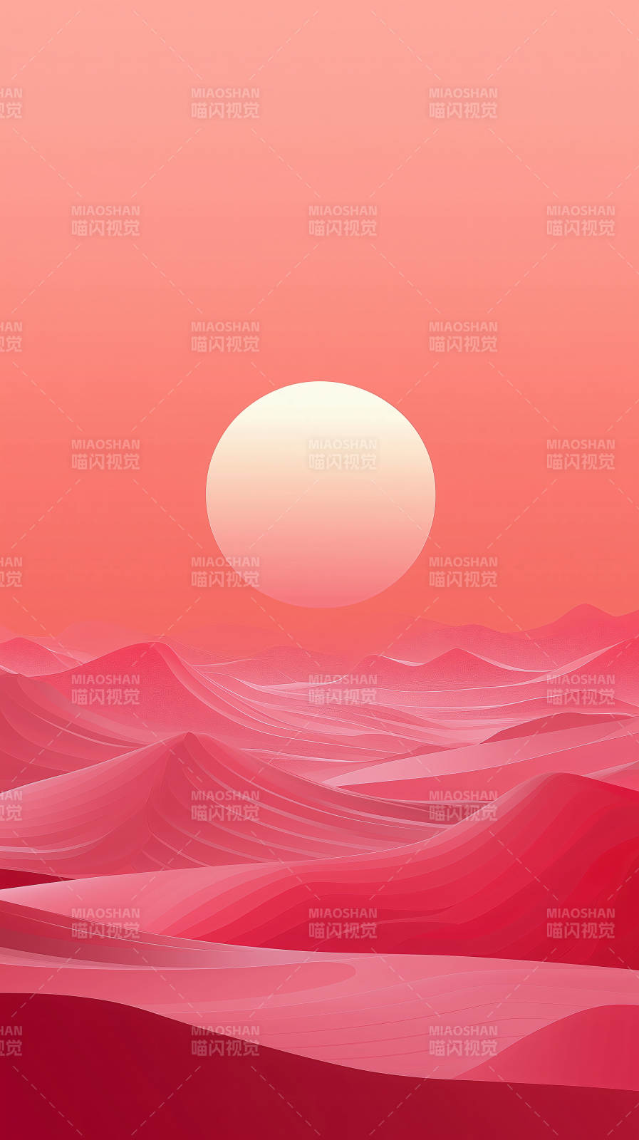 粉红沙漠日落图片