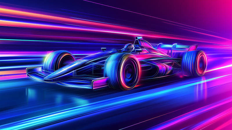 霓虹疾驰赛车图片