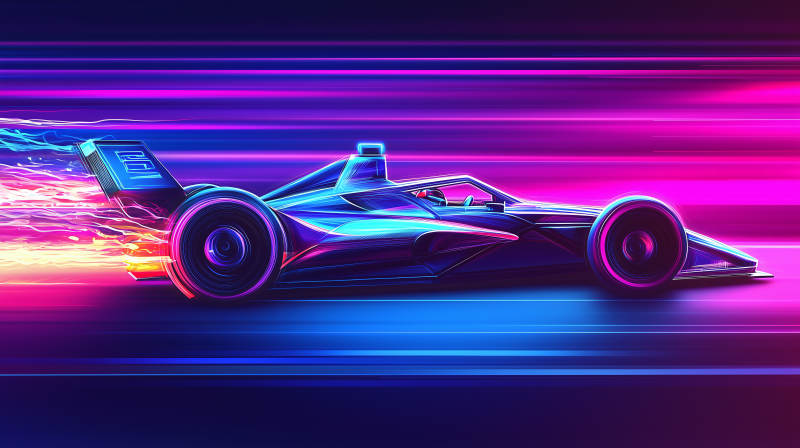 霓虹疾驰赛车图片