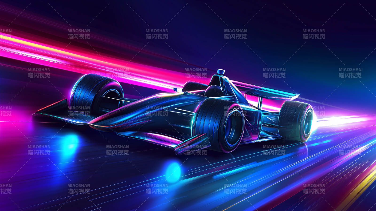 霓虹疾驰赛车图片