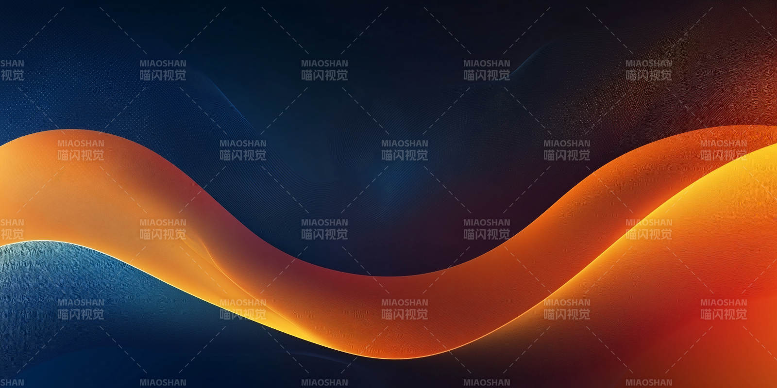 橙蓝波浪抽象图图片