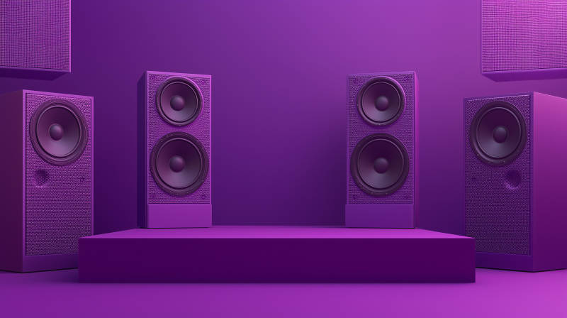 紫色音响舞台图片