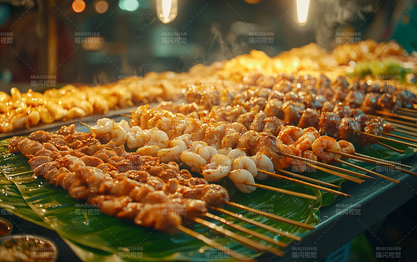 夜市烤串飘香图片