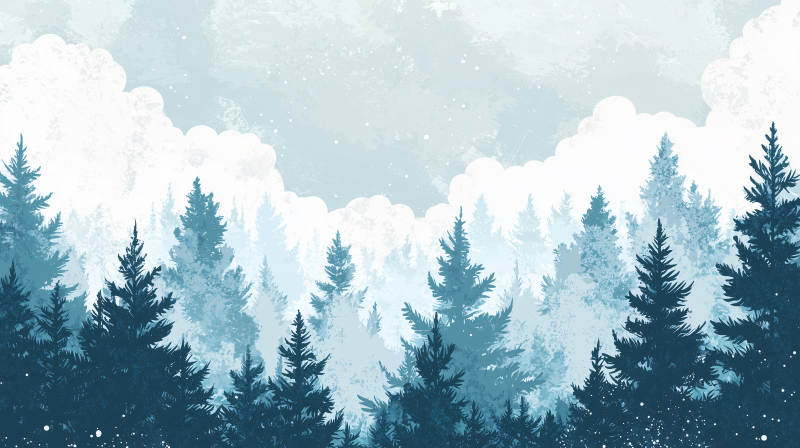 冬日雪林静谧景图片