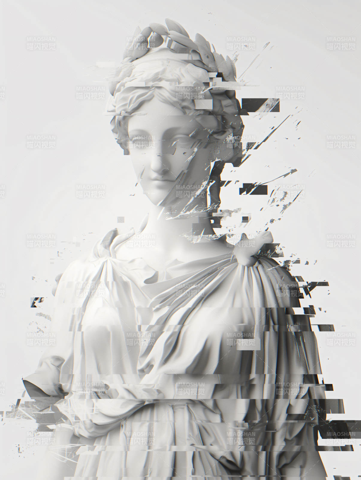 破碎的古典雕像图片