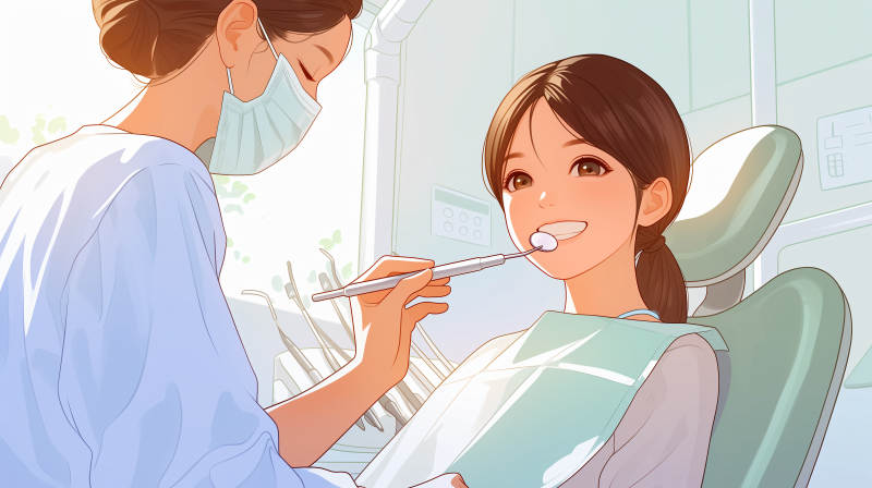 牙医检查微笑患者图片