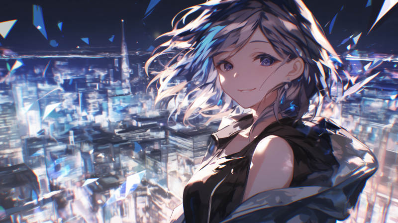 未来都市少女图片