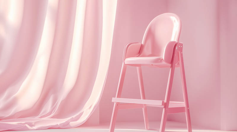 粉色高脚椅静谧角落图片