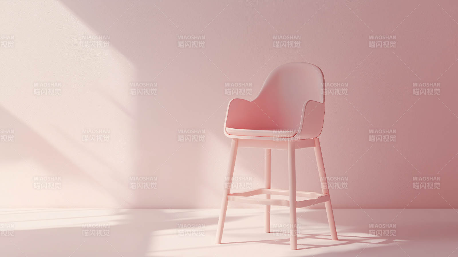 粉色简约椅影图片