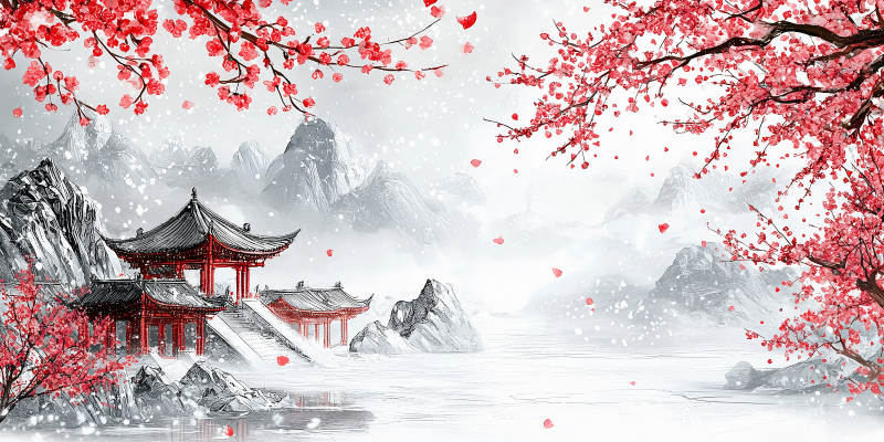 雪中樱阁图片