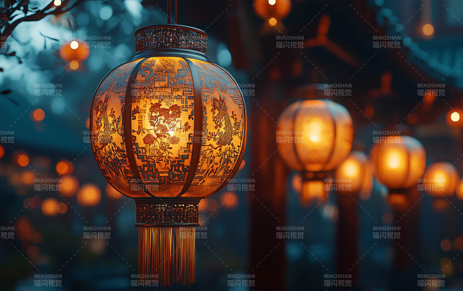 灯火阑珊夜景图片