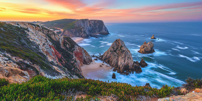 海岸日落美景图片