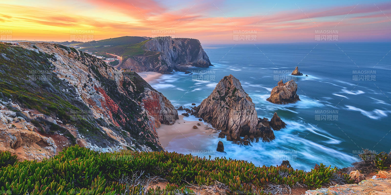 海岸日落美景图片