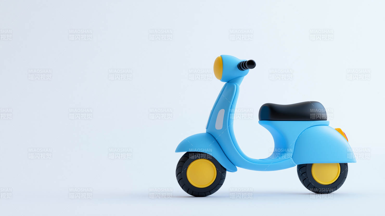 蓝色小踏板车图片