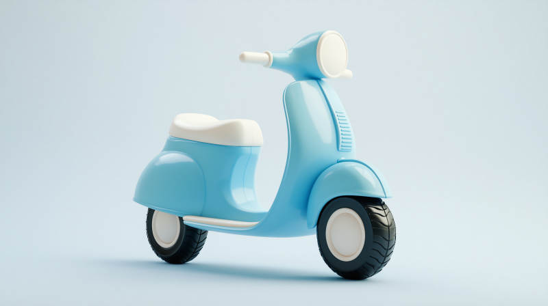 蓝色复古小电驴图片