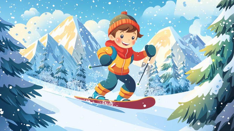 雪山滑雪乐图片