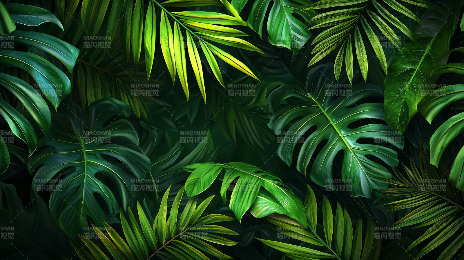 热带绿叶背景图片