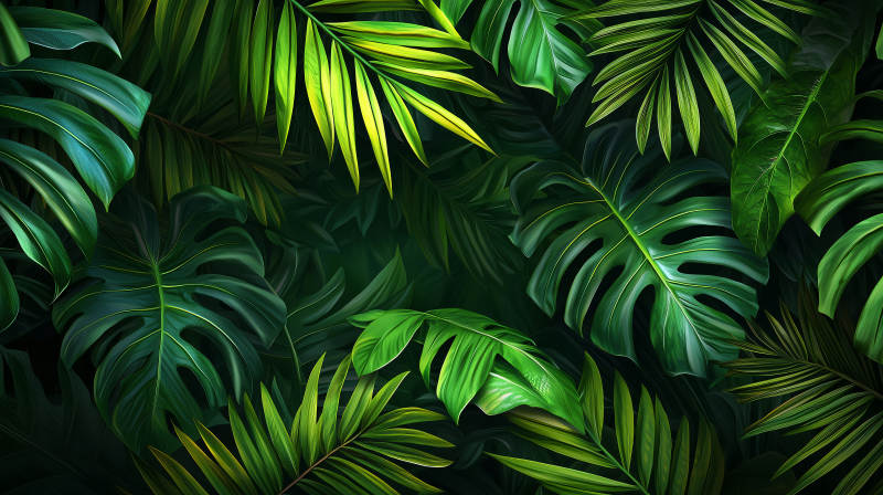 热带绿叶背景图片