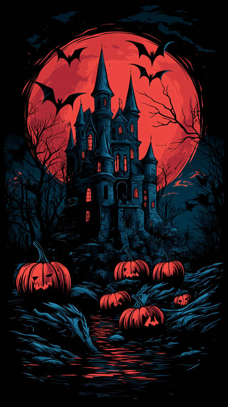 血月古堡夜图片