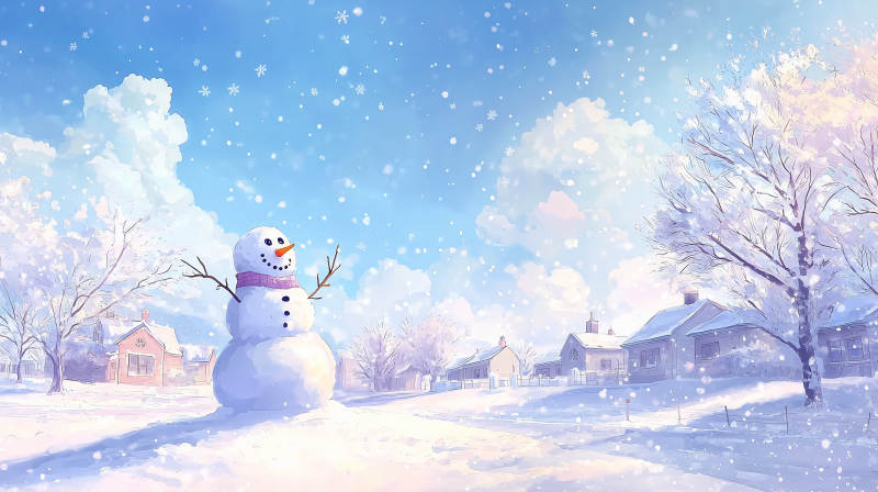 雪人冬日童话图片