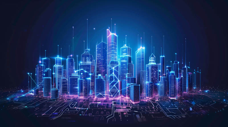 未来都市夜景图片