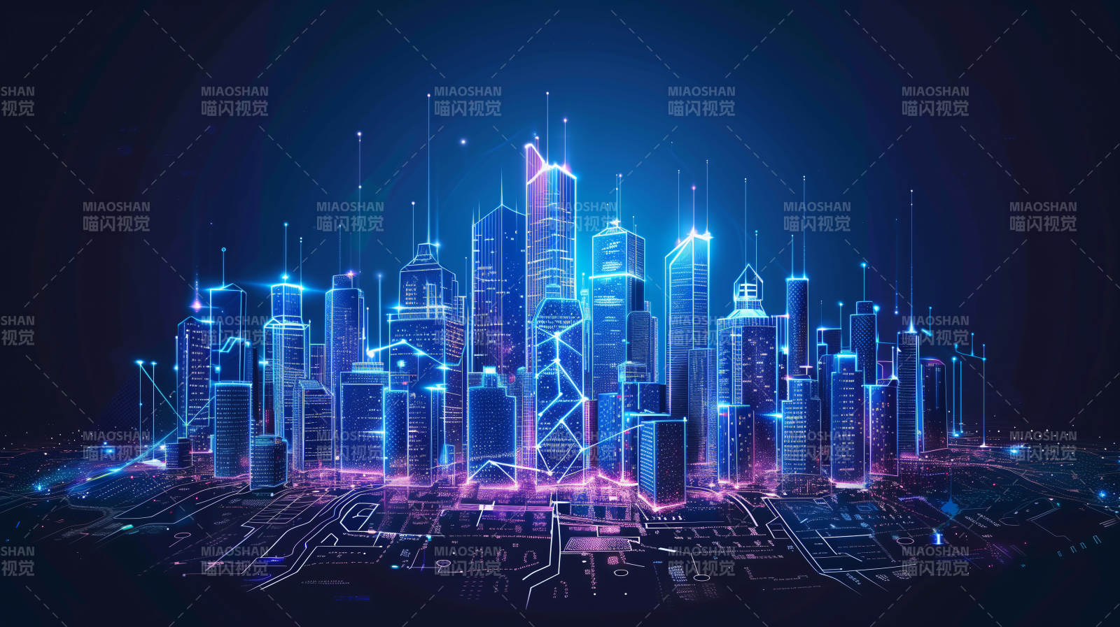 未来都市夜景图片