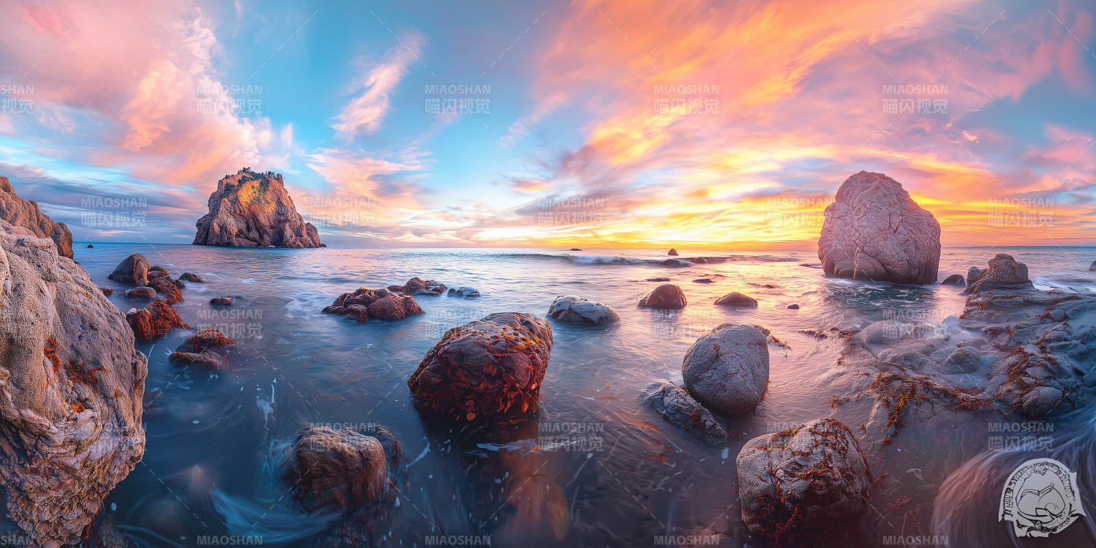 海岸日落奇景图片