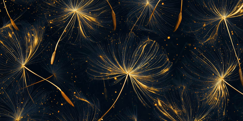 金色蒲公英飘舞图片