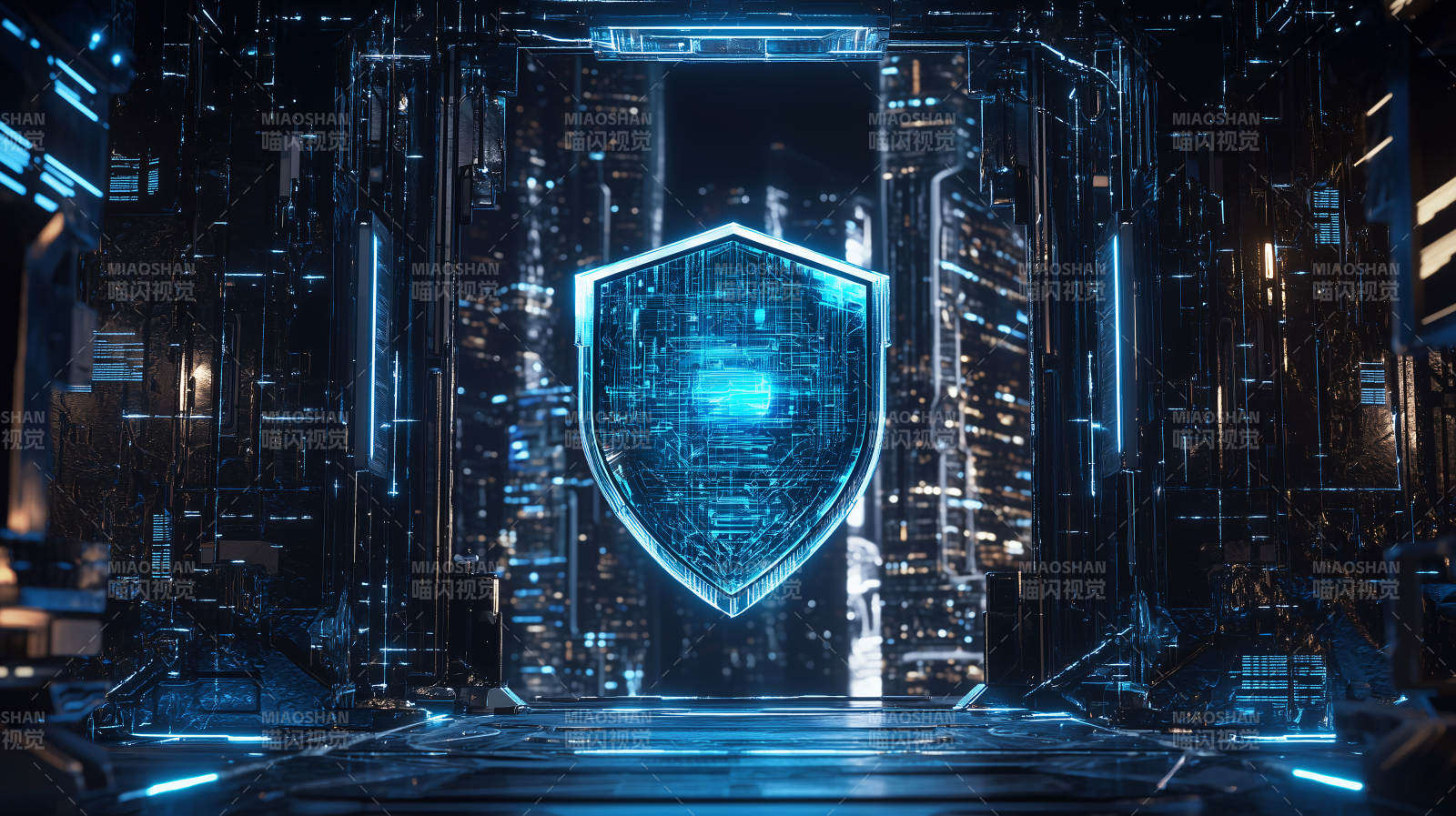 数字盾牌守护未来图片